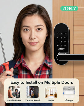 Sifely door lock with handle and knob for easy installation