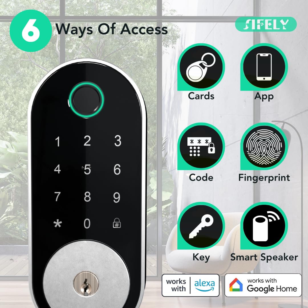 Sifely fingerprint sensor close-up for fast, keyless entry.