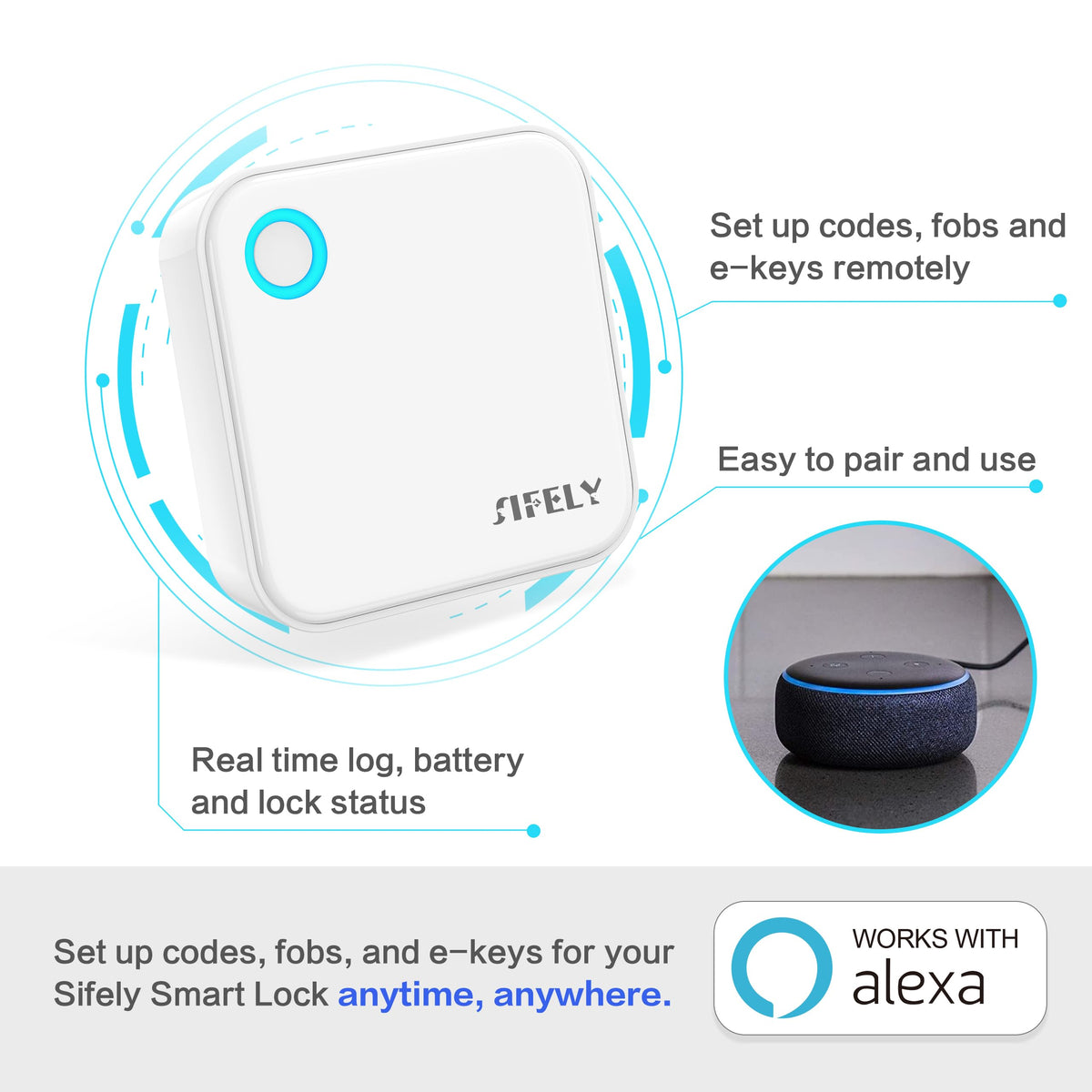 Sifely G5 dual-band Wi-Fi connection supports reliable access.