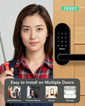 Sifely keypad lock on an office door providing convenient access for teams