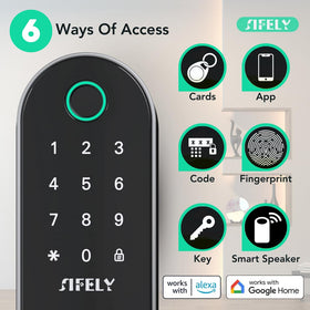 Sifely keypad and fingerprint entry for quick, secure access by residents and guests.