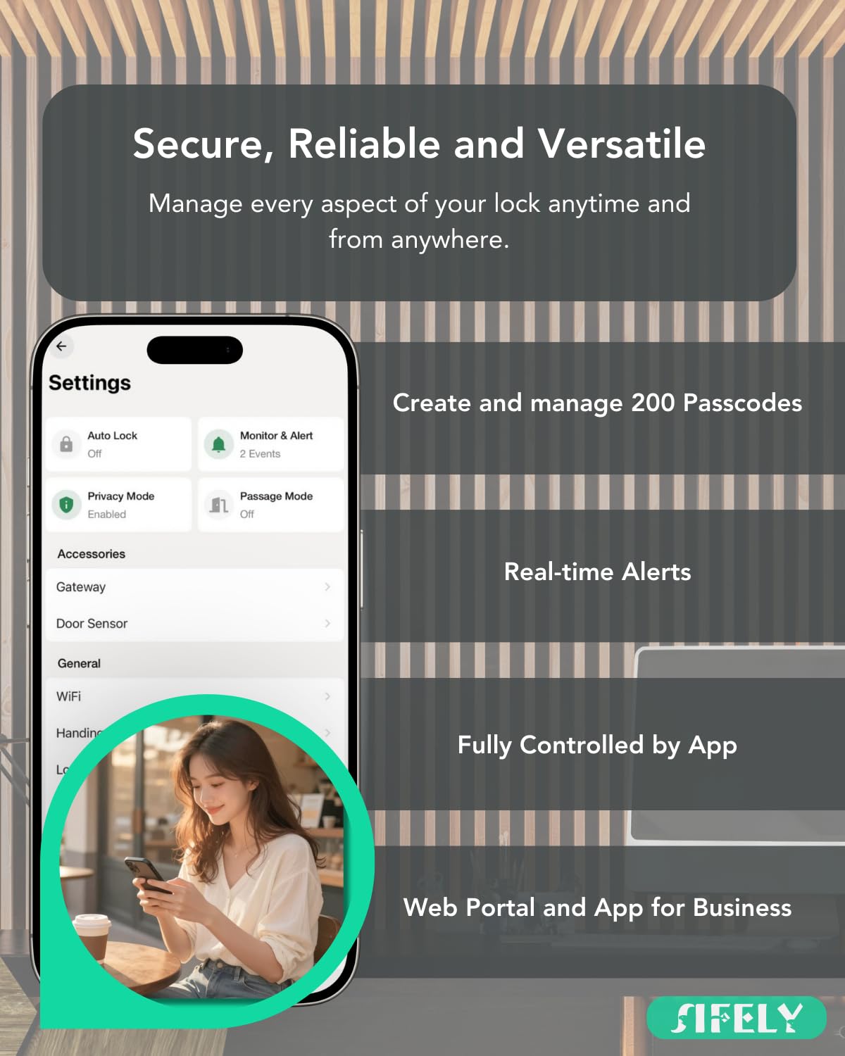 Sifely app control interface for remote lock management and codes