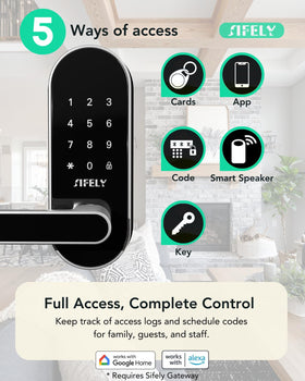 Sifely smart door lock app control screen for remote guests