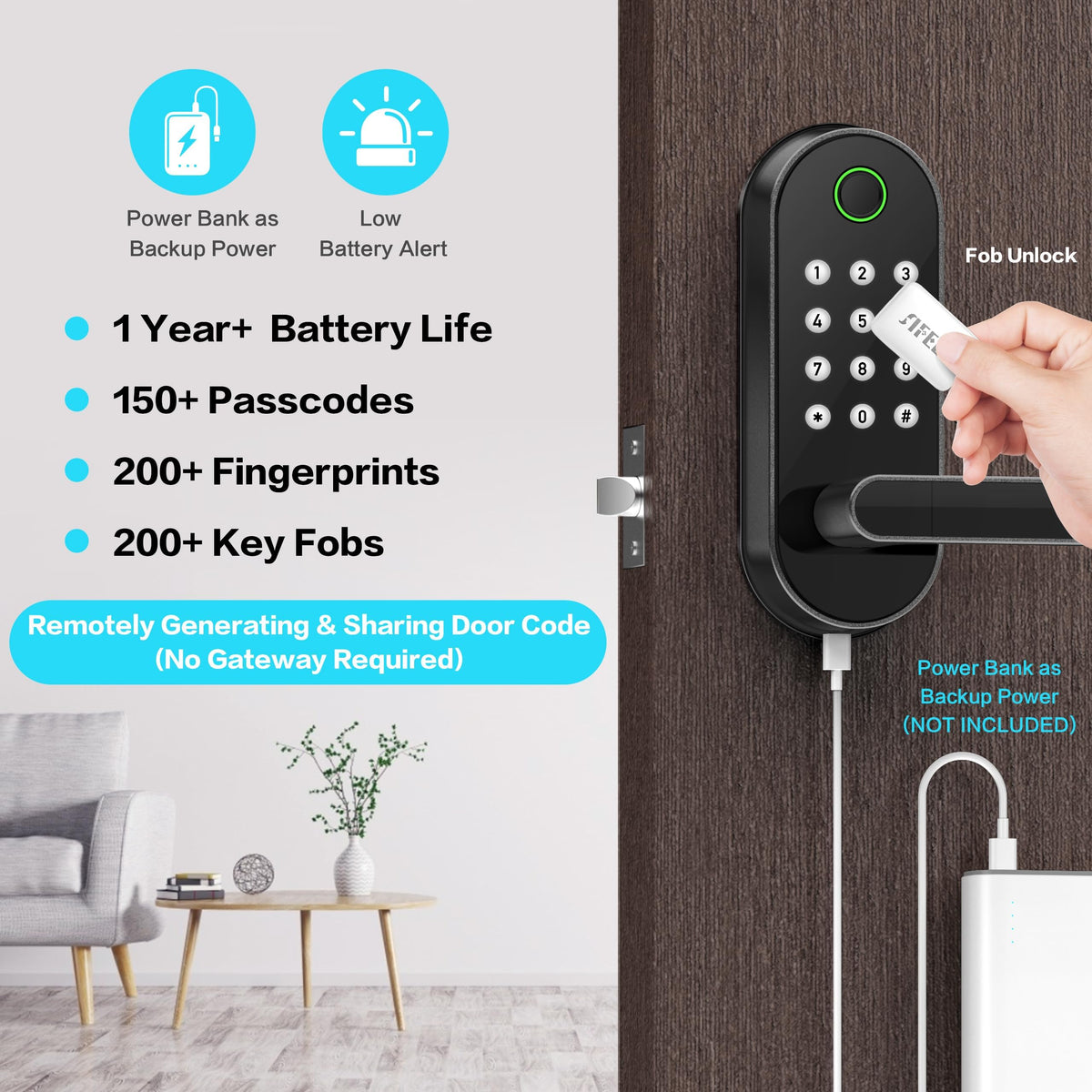 Sifely smartphone app control allows you to manage access remotely.