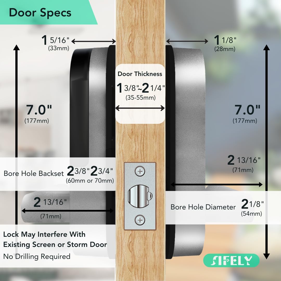Sifely zinc alloy handle and deadbolt give durable security and style.