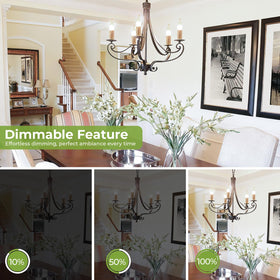 Sigalux candle bulb dimming range 10% to 100% for mood control