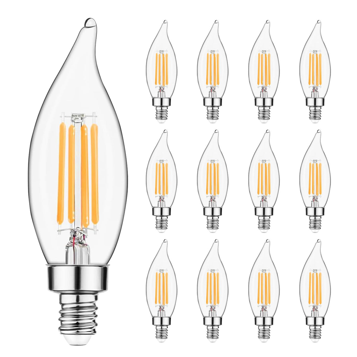Sigalux E12 candle bulb with 2700K warm white glow for inviting ambiance