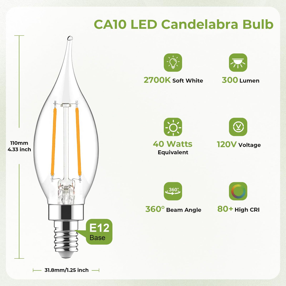 Sigalux E12 candle bulb demonstrates dimmable control for smooth brightness changes.