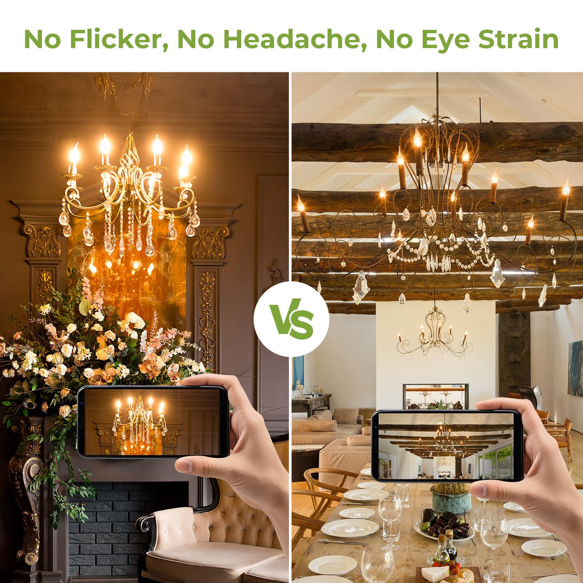 Sigalux E12 LED candle bulb easy installation in chandelier fixtures.
