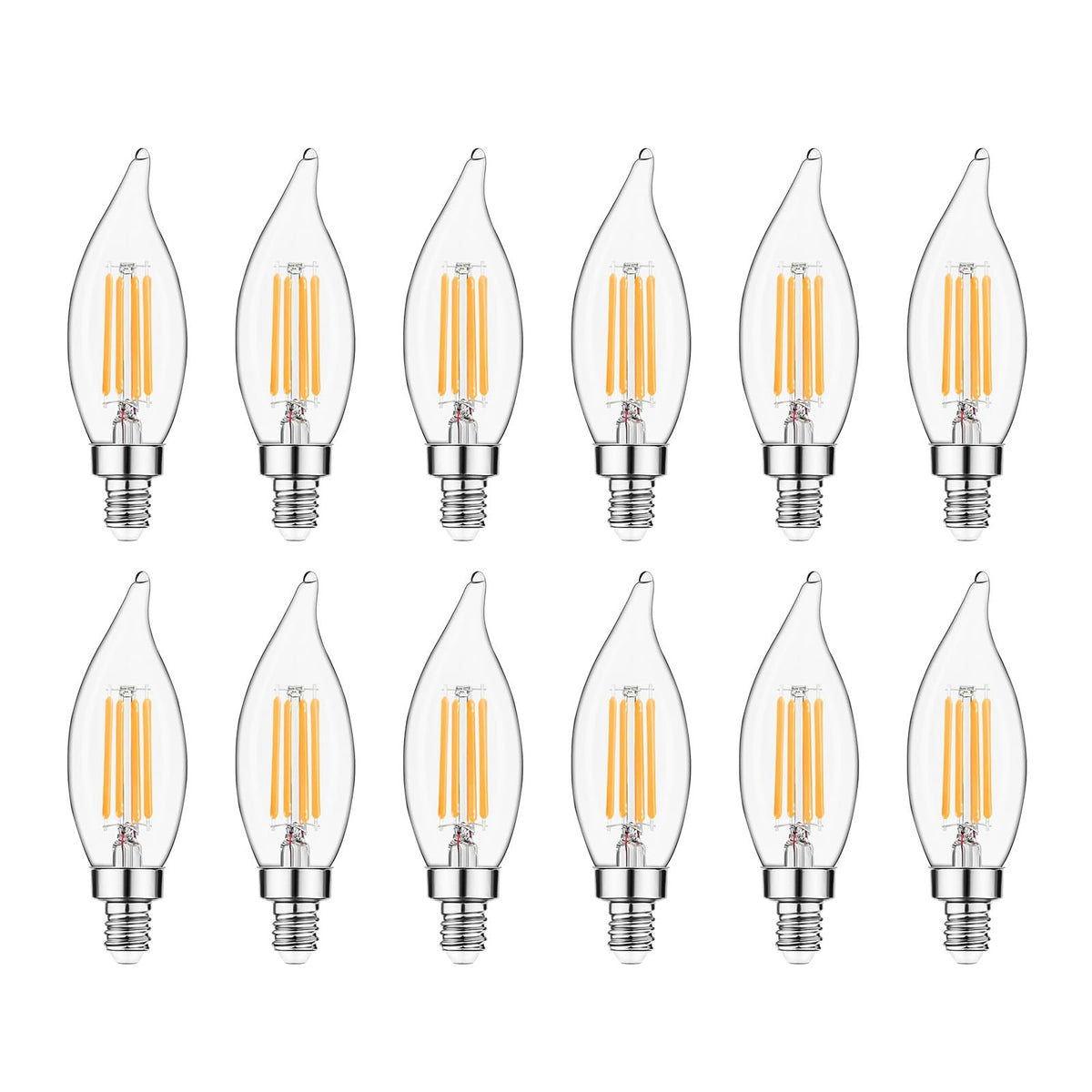 Sigalux E12 LED bulb 2700K soft white candle glass creates cozy living-room ambience.
