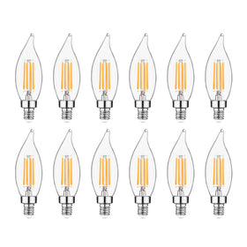 Sigalux E12 LED bulb 2700K soft white candle glass creates cozy living-room ambience.
