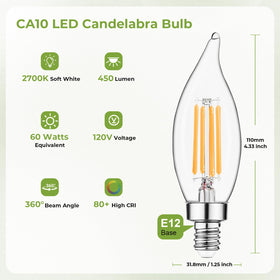 Sigalux CA10 candle flame design enhances chandeliers with elegant glow.