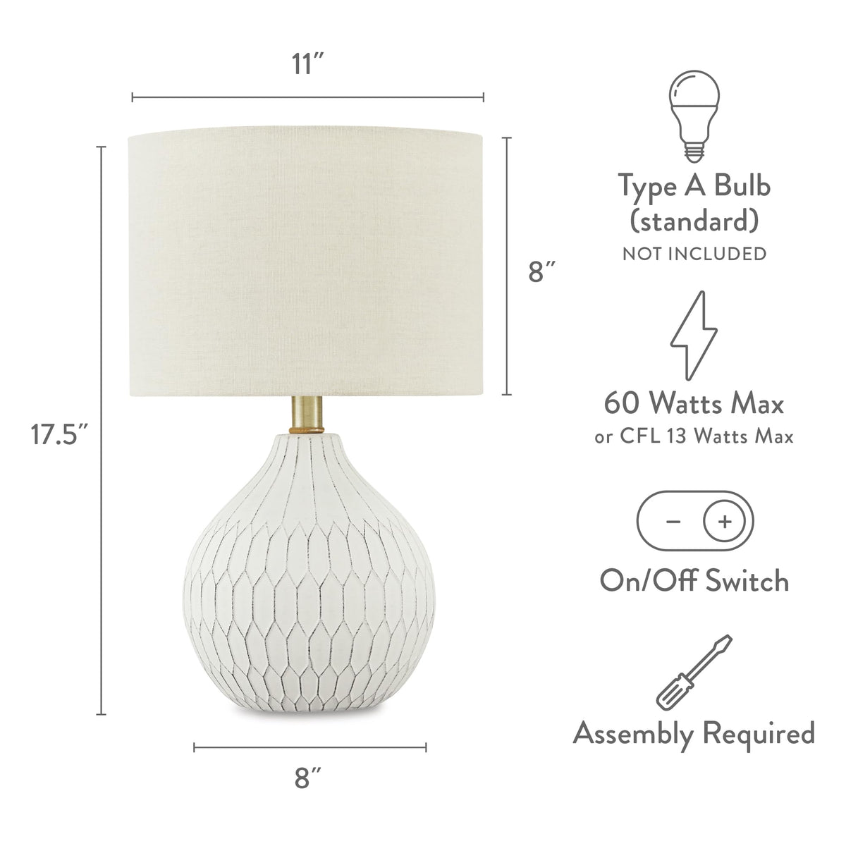 Signature Wardmont table lamp environment provides inviting lighting for everyday tasks.