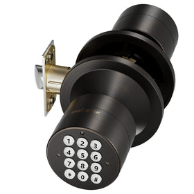 Signstek keyless-entry-lock front view with oil-rubbed bronze finish for curb appeal