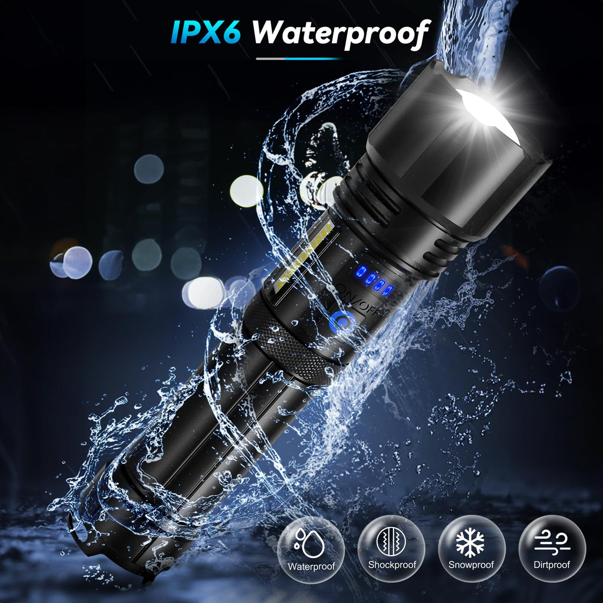 Sigoobal flashlight aluminum body provides rugged durability
