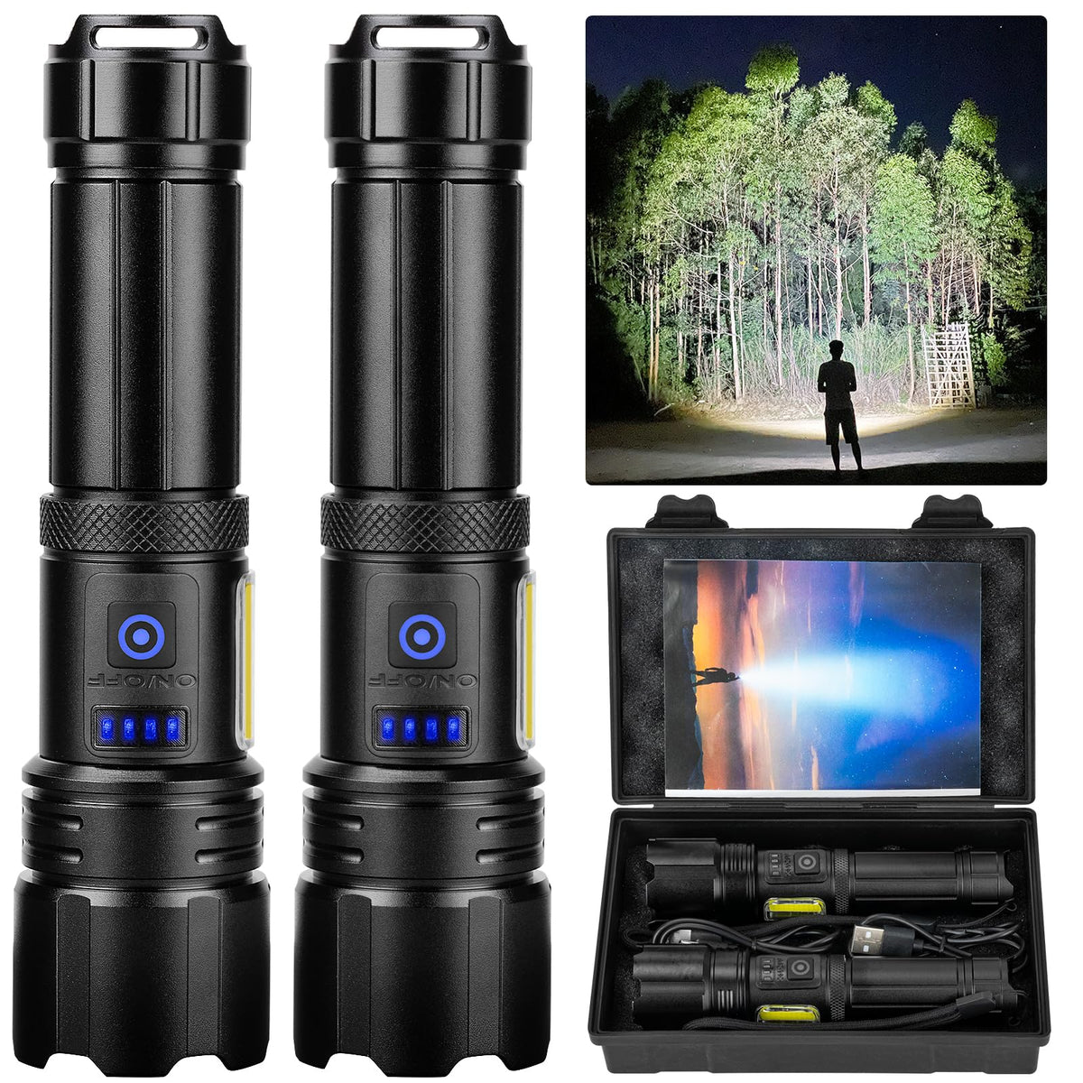 Sigoobal flashlight beam distance for outdoor visibility
