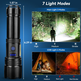 Sigoobal flashlight seven modes plus sidelights for versatility
