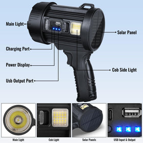 Sigoobal rechargeable spotlight blue lens for safety signaling.