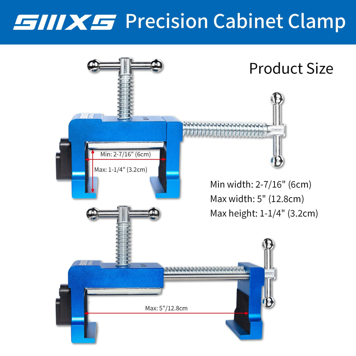 SIIIXS clamp includes a pilot-hole guide that flips aside for screw driving.