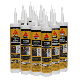 SIKA Sikaflex-410 asphalt sealant bottle ready for quick crack repair on asphalt surfaces