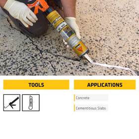 Cured Sikaflex Crack Flex sealant providing outdoor waterproof protection