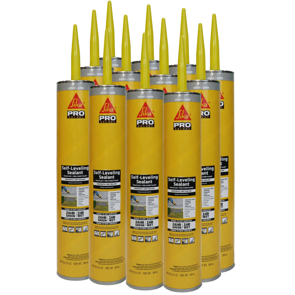 SIKA Sikaflex self-leveling sealant applied to a concrete expansion joint for flexible waterproof sealing.