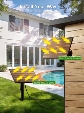 Sikitul easy setup along fences and trees for patio ambiance.