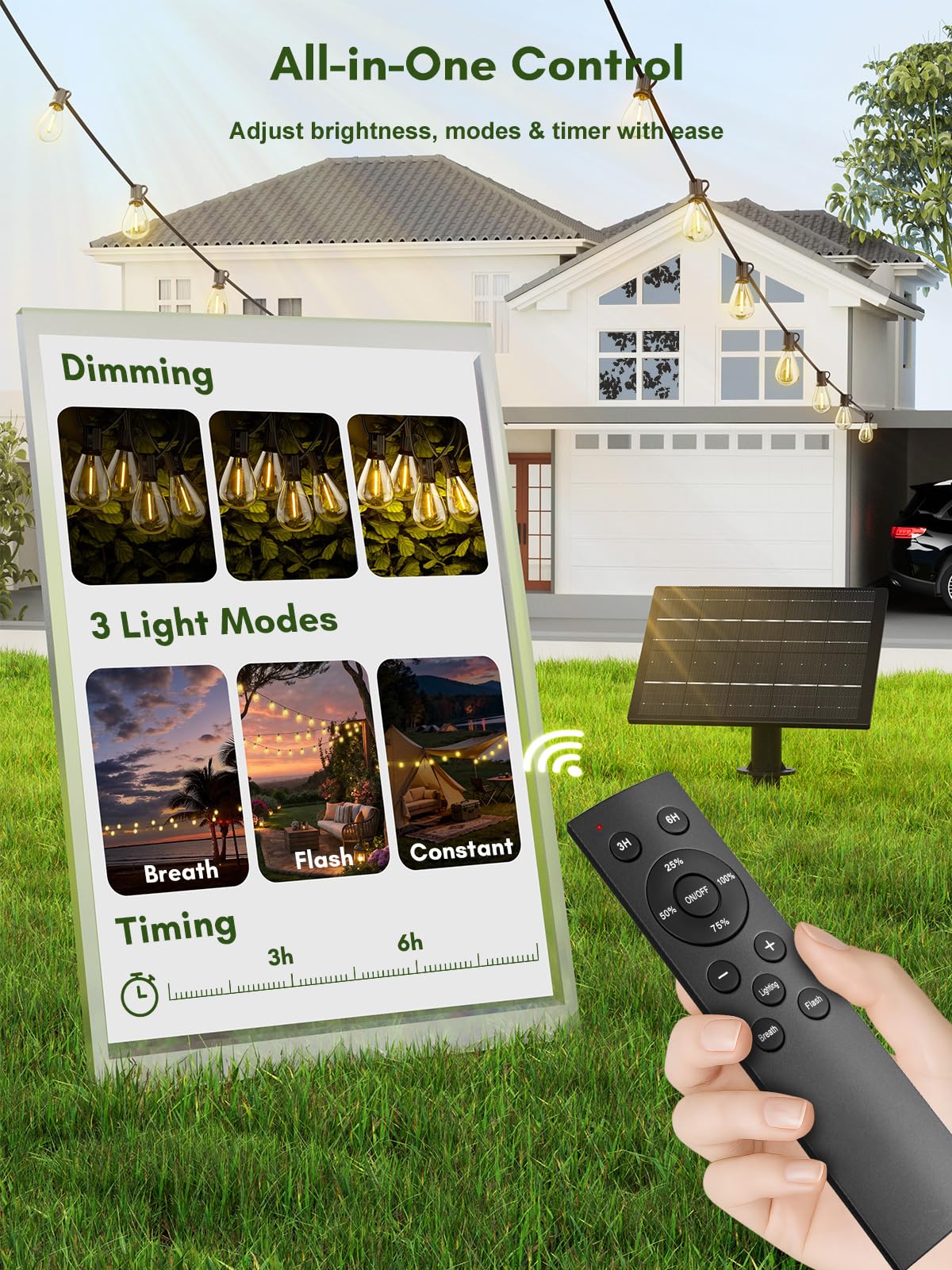 Sikitul three lighting modes: steady, twinkling, fading for versatile evenings.