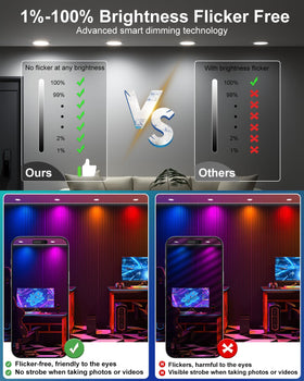 SikSog dimmable brightness demonstrates smooth 1 to 100 percent levels.