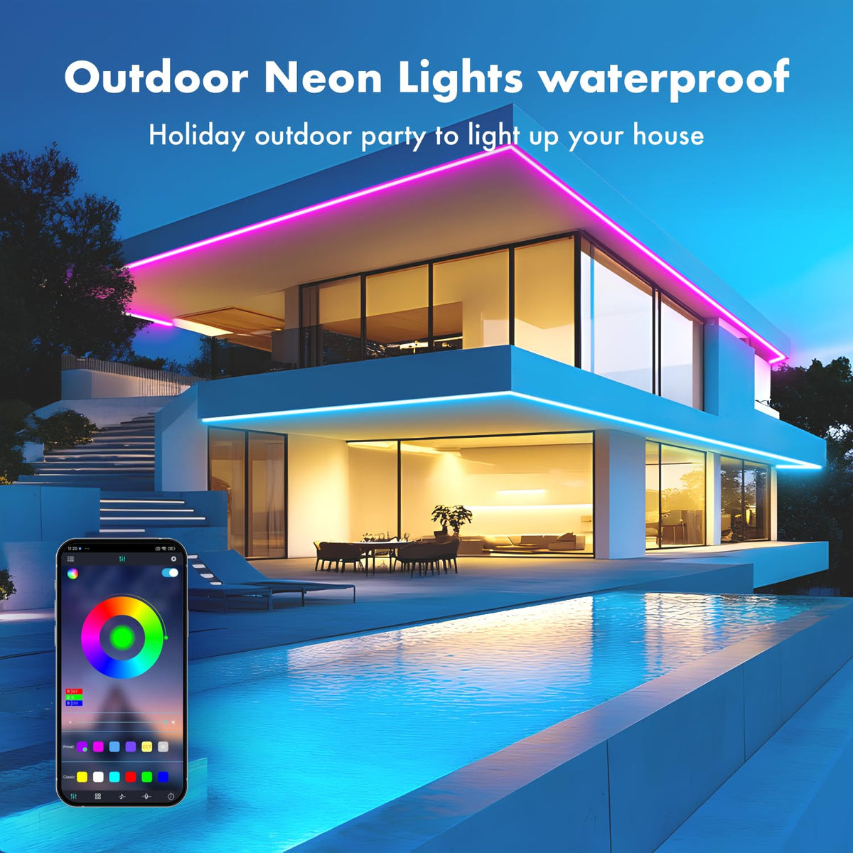 SILFU Neon Rope Lights can be cut to fit exact lengths.