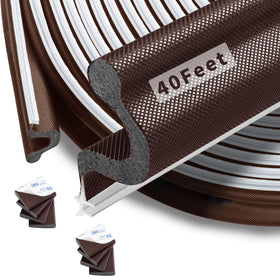 SILIENTWERK kerf weather stripping on brown door for draft protection