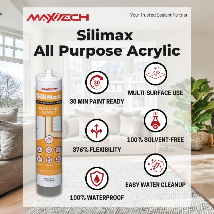 SILIMAX Flex Plus adhesion to wood and drywall for durable sealing