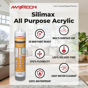 SILIMAX Flex Plus adhesion to wood and drywall for durable sealing