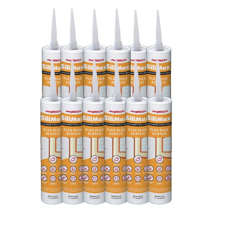 SILIMAX Flex Plus pack shot showing white paintable caulk for interior and exterior sealing
