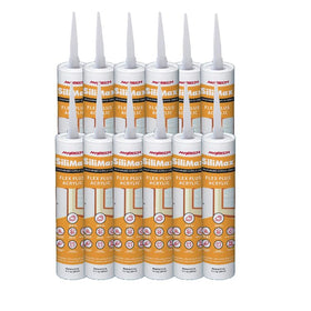 SILIMAX Flex Plus pack shot showing white paintable caulk for interior and exterior sealing