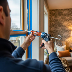 SILIMAX Painter's Caulk baseboard seal for clean trim edges.