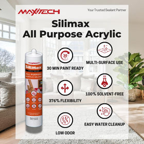 SILIMAX Painter's Caulk finish-ready for painting on trims.