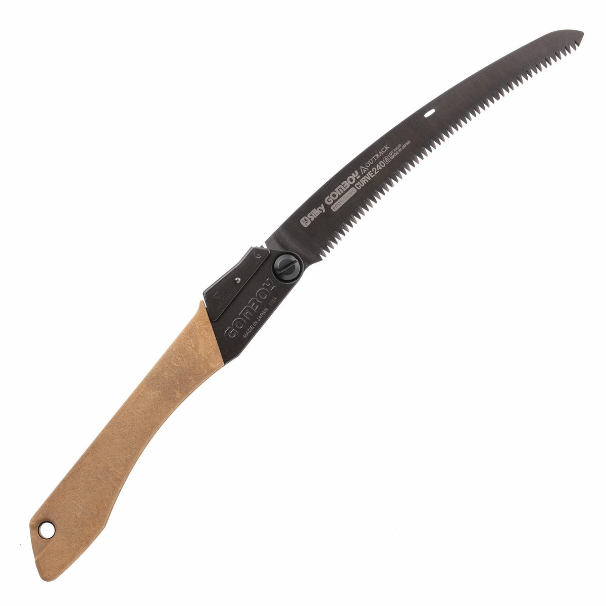 Silky Gomboy Curve 240mm Outback handle offers secure grip in wet conditions