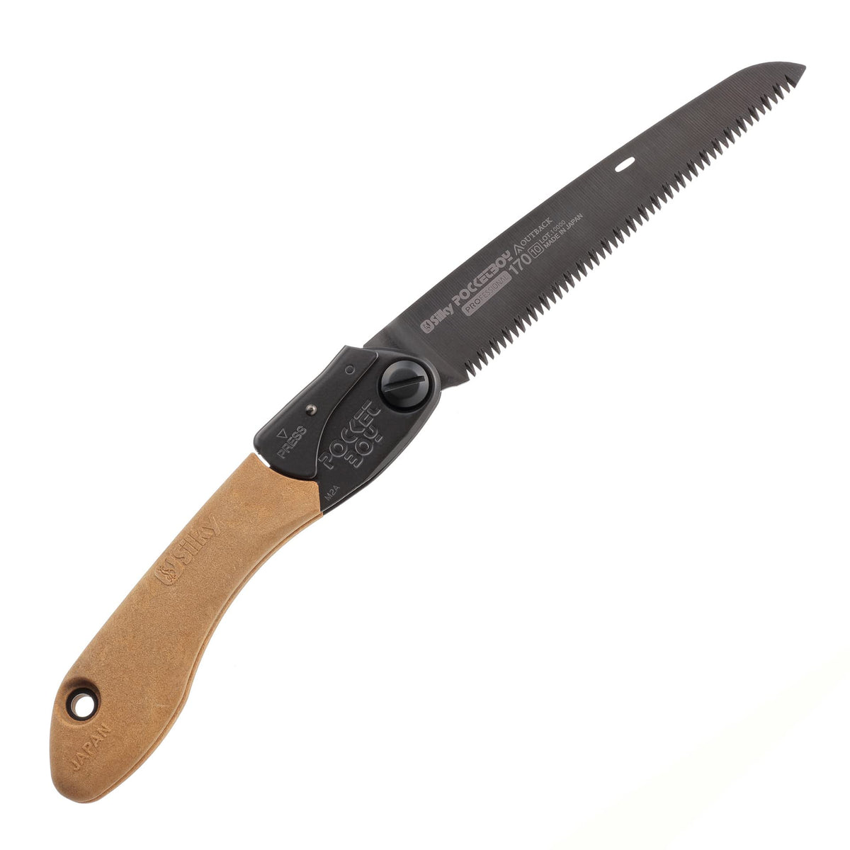 Silky Pocketboy 170mm folding saw in compact form for on-site cutting.