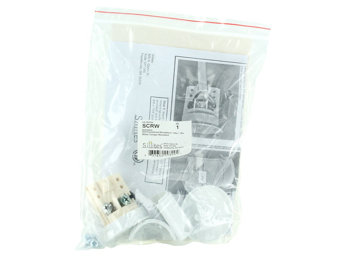 Sillites tamper-resistant receptacle suitable for decorative lighting.