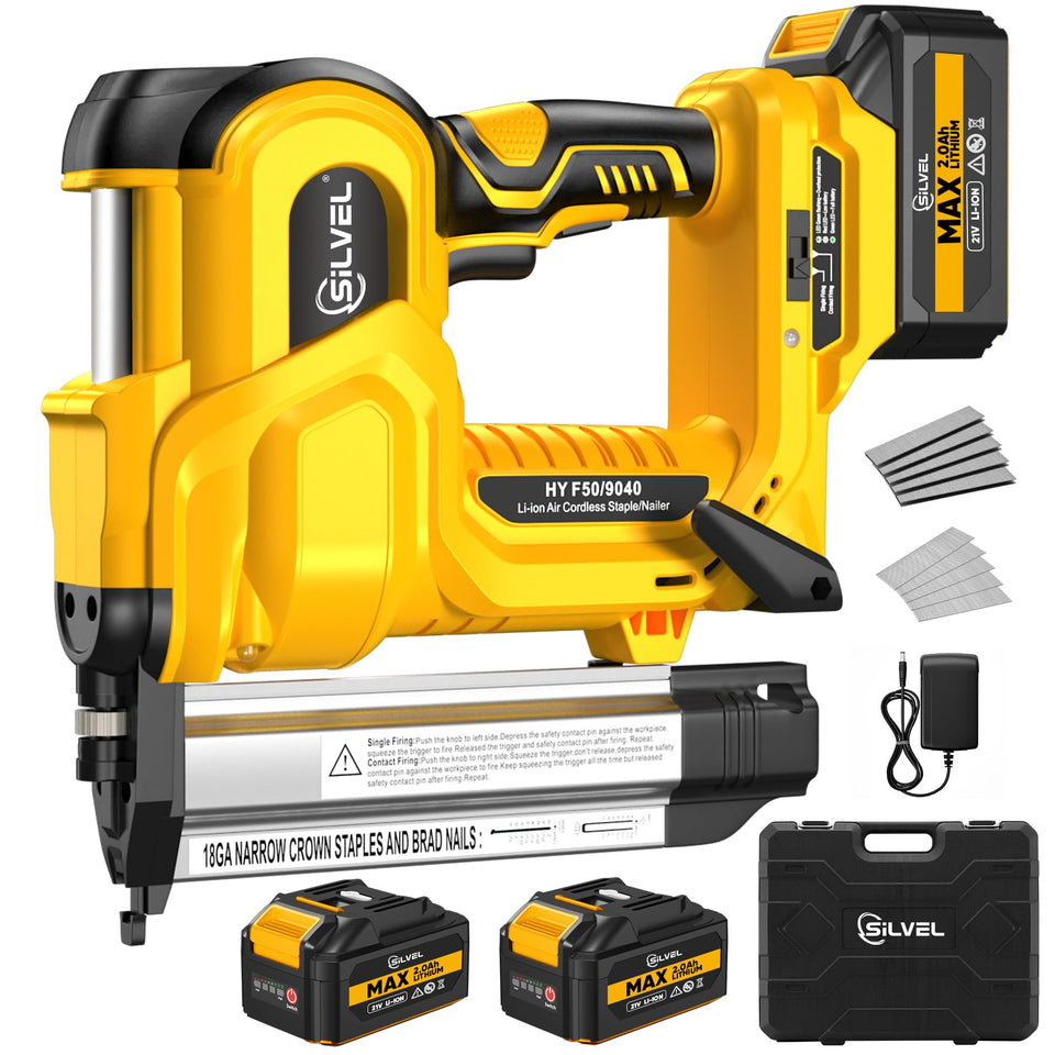 SILVEL 2in1 cordless brad-nailer in use for precise trim work