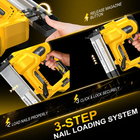 SILVEL brad-nailer in action demonstrating two firing modes