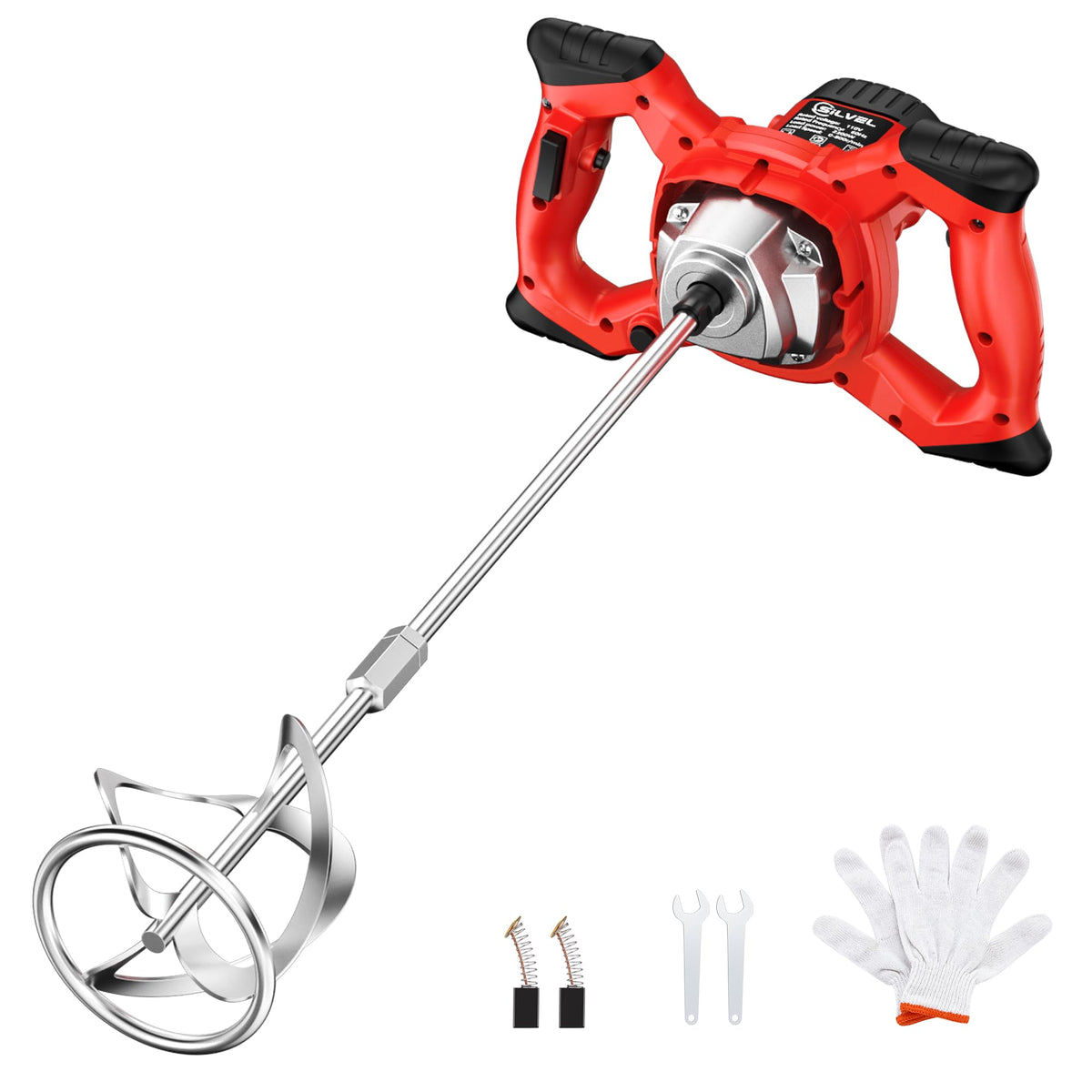 SILVEL cement mixer 2300W motor powers efficient mixing for cement and mortar.