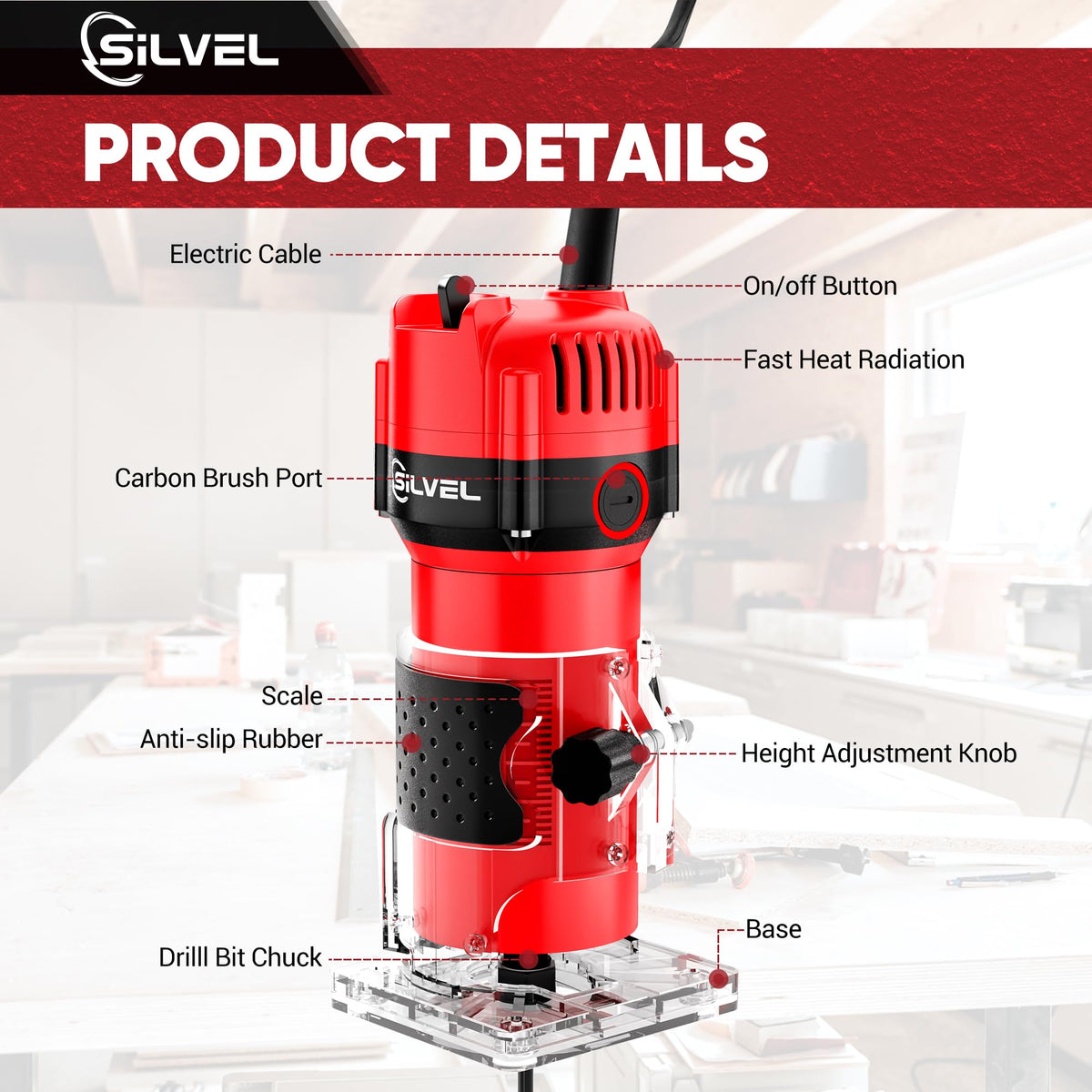 SILVEL Wood Router 15-piece bit set expands cutting options