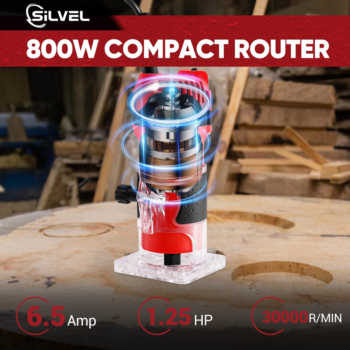 SILVEL Wood Router straight guide assists alignment for accurate grooves