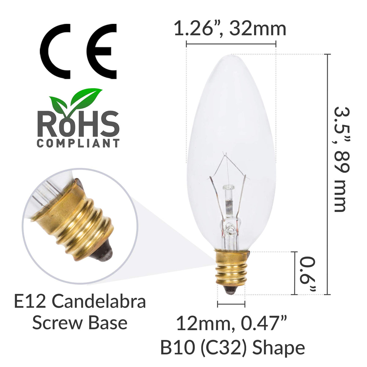 Simba Lighting 40W E12 candle bulb for decorative fixtures.