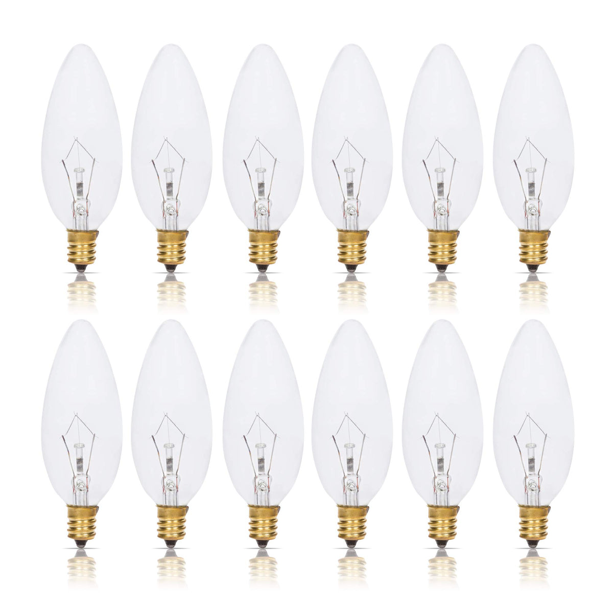 Simba Lighting candelabra torpedo bulb clear glass provides elegant glow for chandeliers.