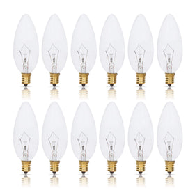 Simba Lighting candelabra torpedo bulb clear glass provides elegant glow for chandeliers.
