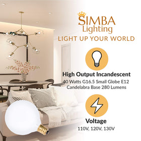 Simba Lighting CRI 100 frosted globe bulb provides accurate color in living spaces
