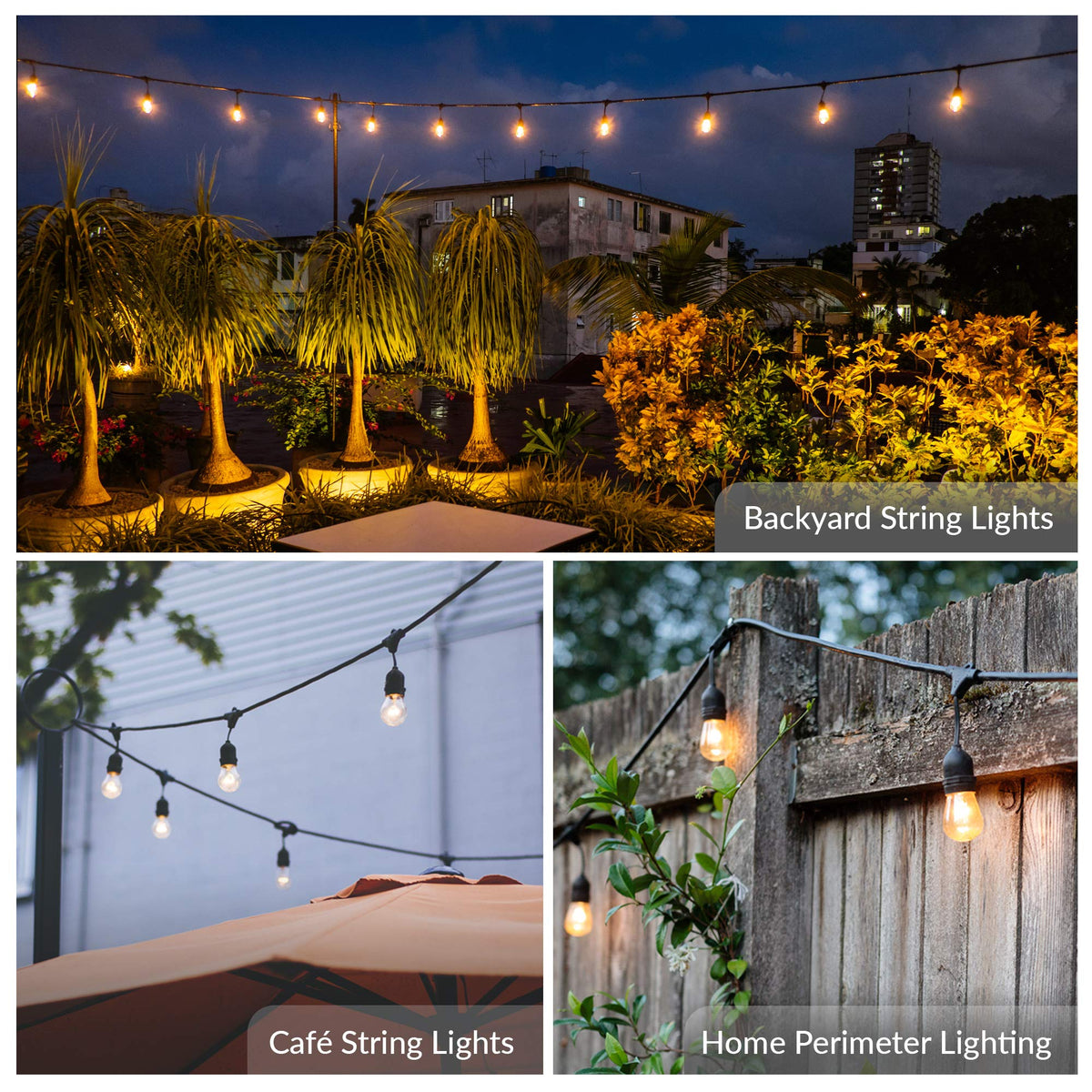 Simba Lighting dimmable S14 bulb for versatile outdoor ambiance.